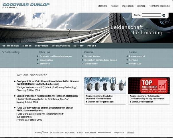 Goodyear Dunlop mit neuer Website online